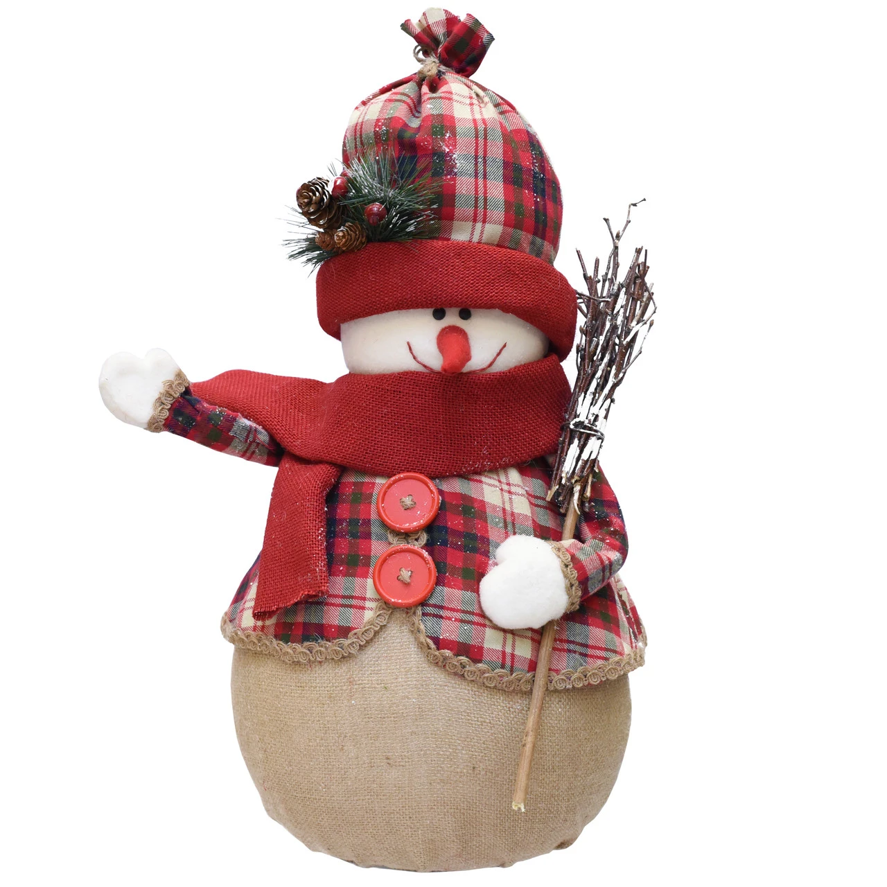 Northlight 22" Red And Brown Snowman With Broom Christmas Tabletop Figurine 1 Northlight 22" Red And Brown Snowman With Broom Christmas Tabletop Figurine