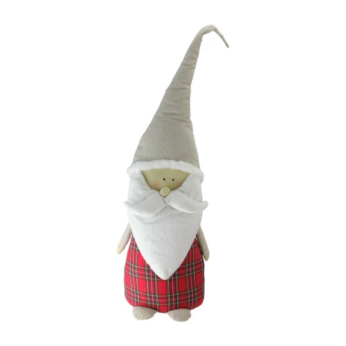 Northlight 19" Red And White Plaid Blushing Santa Gnome Tabletop Decor 1 Northlight 19" Red And White Plaid Blushing Santa Gnome Tabletop Decor
