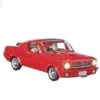 Roman Set Of 2 1964 Ford Fastback Mustang Tabletop Decor With Santa And LED Lights 8"