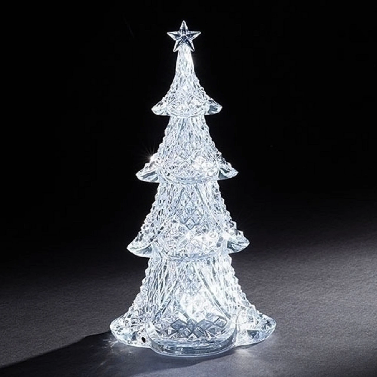 12.5 “Crystal 4 Tier Christmas Tree – LED Lights 1 12.5 “Crystal 4 Tier Christmas Tree – LED Lights