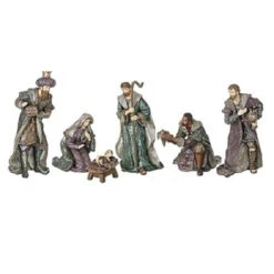 6-piece Plum Holy Family With 3 Kings Nativity Figurine Set 14.5”