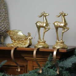 Roman 3-Piece Gold Weathered Reindeer And Sleigh Christmas Stocking Holder 5 Roman 3-Piece Gold Weathered Reindeer And Sleigh Christmas Stocking Holder -Christmas Decoration Store roman20130911 3 99877.1587644281