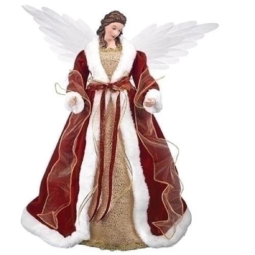 Roman 18" LED Angel Christmas Tree Topper With Battery Operated Fiber Optic Wings 1 Roman 18" LED Angel Christmas Tree Topper With Battery Operated Fiber Optic Wings