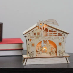 Roman 6.5" LED Lighted Wooden Battery Operated Nativity Scene Christmas Table Top Decoration -Christmas Decoration Store roman20161471 3 53944.1587644061