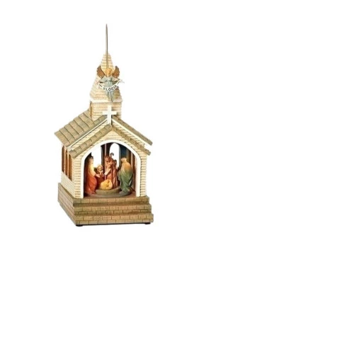 Roman 12" Brown And Red LED Lighted Musical Nativity Scene Christmas Ornament 1 Roman 12" Brown And Red LED Lighted Musical Nativity Scene Christmas Ornament