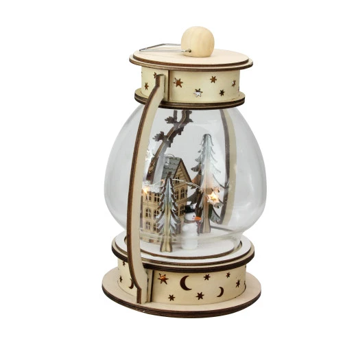 Roman 9.75" Clear And Beige LED Woodland Christmas Dome Lantern Tabletop Decoration 2 Roman 9.75" Clear And Beige LED Woodland Christmas Dome Lantern Tabletop Decoration - Image 2