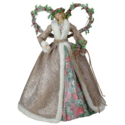 Roman Set Of 2 Beige And Red Holly Floral Dress Angel Christmas Tree Toppers 17" 11 Roman Set Of 2 Beige And Red Holly Floral Dress Angel Christmas Tree Toppers 17" -Christmas Decoration Store roman 132036 b 44481.1588405991