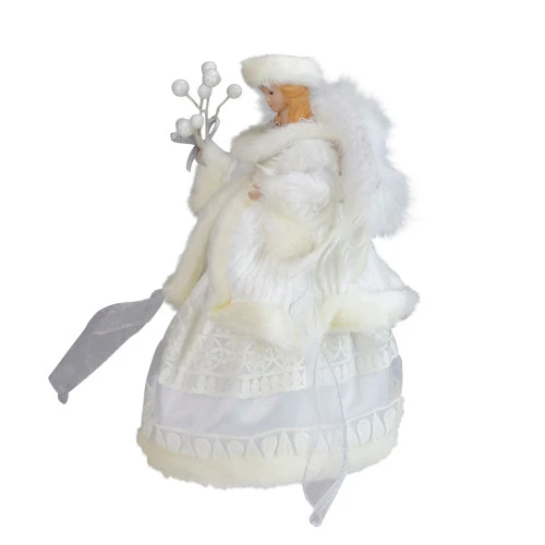 Roman 12" White Angel In A Dress Christmas Tree Topper- Unlit 4 Roman 12" White Angel In A Dress Christmas Tree Topper- Unlit - Image 4