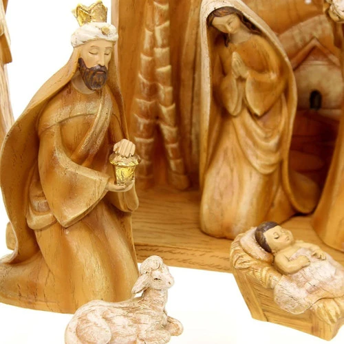Roman 9-Piece Gold Carved Inspirational Religious Nativity Scene Christmas Tabletop Decor 12" 3 Roman 9-Piece Gold Carved Inspirational Religious Nativity Scene Christmas Tabletop Decor 12" - Image 3