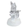 Roman 5.25" Prelit Clear Crystal LED Santa Claus With Reindeer Christmas Figure