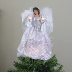 Roman 14.5" White And Silver Elegant Feathered Tree Topper -Christmas Decoration Store roman 33803 3 95481.1587644955
