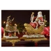 Roman Set Of 2 Brown And Red Santa Claus With Reindeer Christmas Stocking Holders 9.5"