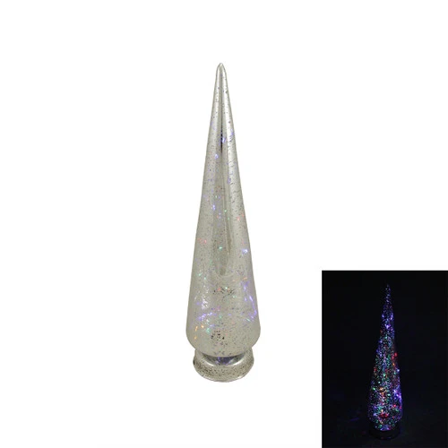 Roman 15" Pre-Lit Silver LED Christmas Tree Tabletop Decor 1 Roman 15" Pre-Lit Silver LED Christmas Tree Tabletop Decor