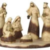 Roman Set Of 7 Brown And Beige Wood Look Religious Christmas Nativity Set With Base 19"