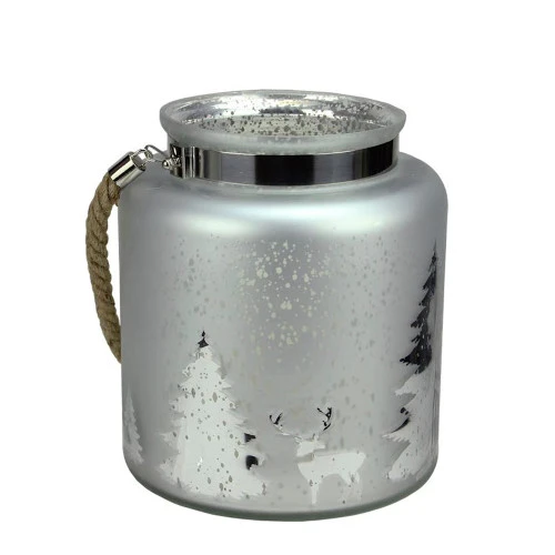 Northlight 9.5" Gray And Silver Tree Silhouette Mercury Glass Christmas Pillar Candle Holder 1 Northlight 9.5" Gray And Silver Tree Silhouette Mercury Glass Christmas Pillar Candle Holder