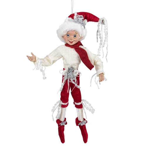 13" Red And Cream Whimsical Dusty Elf With Holly Berries 1 13" Red And Cream Whimsical Dusty Elf With Holly Berries