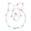 Sienna 12" Lighted Green And Red LED Wreath With Bow Christmas Window Silhouette Decoration