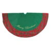 48" Green "Merry Christmas" Plaid Christmas Tree Skirt - 33395480