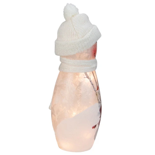 11" White And Red Lighted Snowman Christmas Tabletop Decoration 3 11" White And Red Lighted Snowman Christmas Tabletop Decoration - Image 3