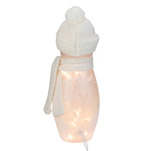 11" White And Red Lighted Snowman Christmas Tabletop Decoration 4 11" White And Red Lighted Snowman Christmas Tabletop Decoration - Image 4