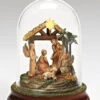 Roman 7.25" Brown And Yellow LED Lighted Musical Cloche Dome Nativity Scene Christmas Decor