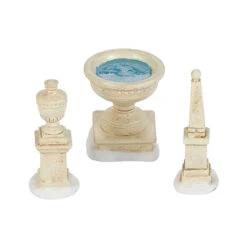 Department 56 Set Of 3 Ivory And White Tudor Gardens Monuments Accessory 2.5"