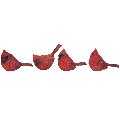 Set Of 4 Large Red Cardinal Bird Figurines 7.25-Inch 5 Set Of 4 Large Red Cardinal Bird Figurines 7.25-Inch - Image 5