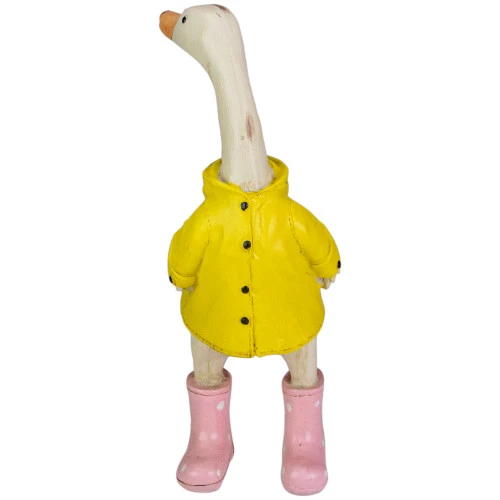 9.75" Standing Spring Duck With Yellow Raincoat And Pink Rain Boots Figurine - 34257029 2 9.75" Standing Spring Duck With Yellow Raincoat And Pink Rain Boots Figurine - 34257029 - Image 2