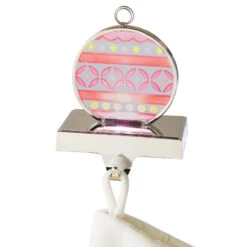 6.5" Coral Red And Yellow LED Lighted Flashing Ornament Christmas Stocking Holder