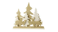 16.5" Gold And White LED Lighted Deer Silhouette Christmas Tabletop Decor