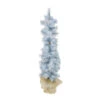 2' Blue Potted Frosted Pine Slim Artificial Christmas Tree - Unlit