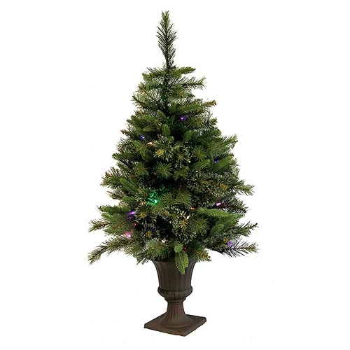 3.5' Pre-Lit Green Potted Mixed Cashmere Pine Medium Artificial Christmas Tree - Multicolor LED Lights 1 3.5' Pre-Lit Green Potted Mixed Cashmere Pine Medium Artificial Christmas Tree - Multicolor LED Lights
