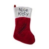 Northlight 19" Red And White Angel 'Nice Kitty' Embroidered Christmas Stocking