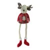 Northlight 19.75" Plaid Elk Sitting With Dangling Legs Tabletop Decoration