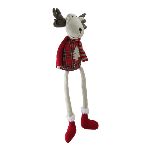 Northlight 19.75" Plaid Elk Sitting With Dangling Legs Tabletop Decoration 2 Northlight 19.75" Plaid Elk Sitting With Dangling Legs Tabletop Decoration - Image 2