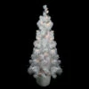 Northlight 3.5' X 18'' Pre-Lit Potted Flocked White Tinsel Artificial Christmas Tree - Clear Lights