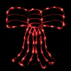 Northlight 14" Lighted Red Bow Christmas Window Silhouette Decoration