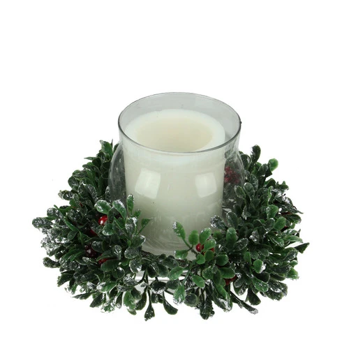 Northlight 6" Clear And Green Boxwood With Berry Tipped Christmas Hurricane Pillar Candle Holder 1 Northlight 6" Clear And Green Boxwood With Berry Tipped Christmas Hurricane Pillar Candle Holder