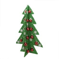 Northlight 28" Pre-Lit Battery Operated Green And Red LED Christmas Tree Tabletop Decor