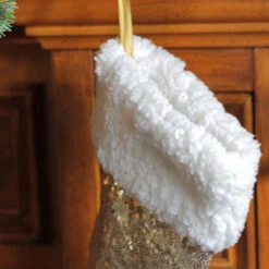 Northlight 18" Gold Paillette Sequins Christmas Stocking With High Pile Fleece Cuff -Christmas Decoration Store y9ml1bcnkyb0b6wwkmx2kqua38f7kir1 24047.1664380269